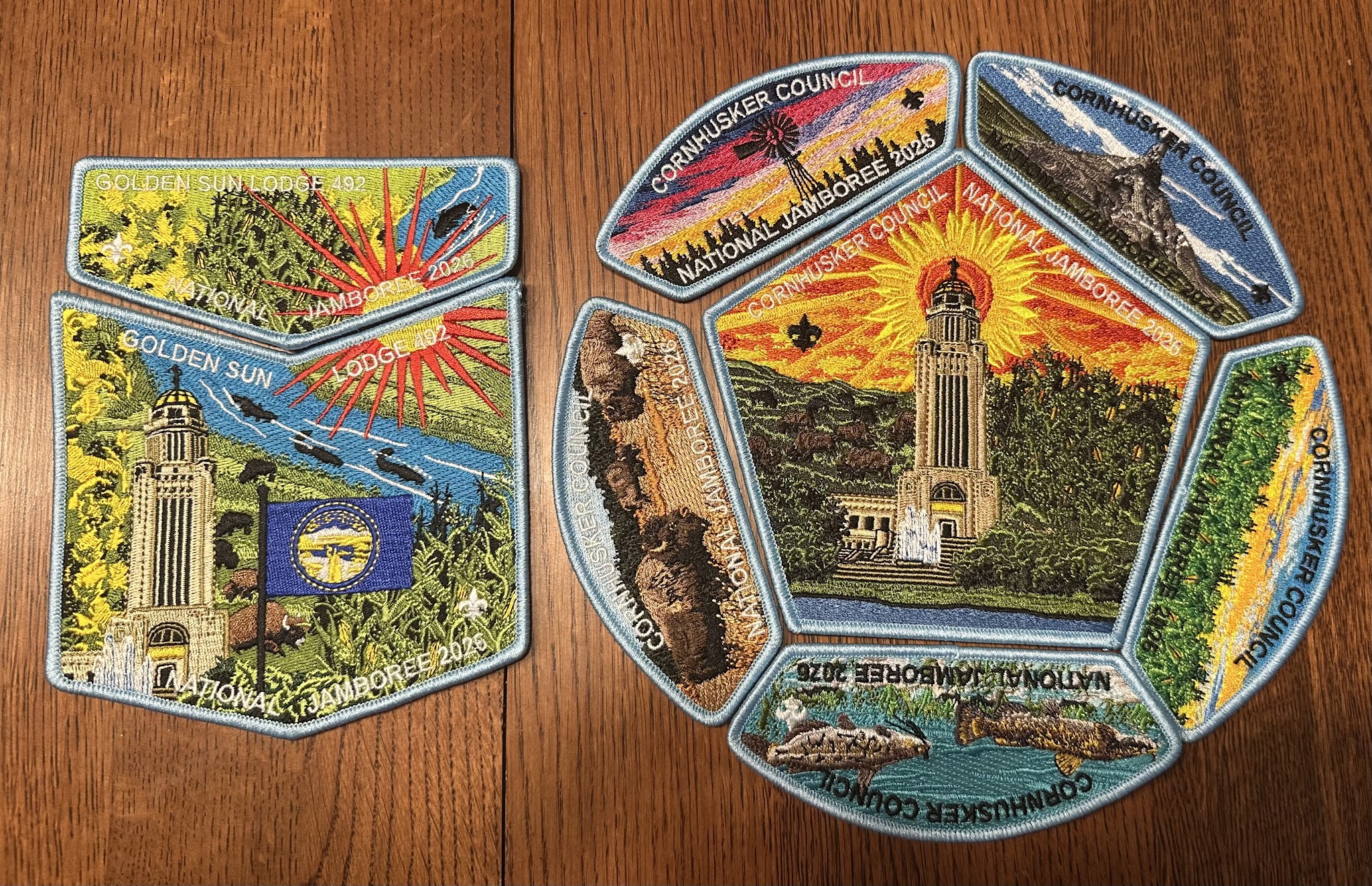 Set of patches from Cornhusker Council for 2026 National Jamobree.
