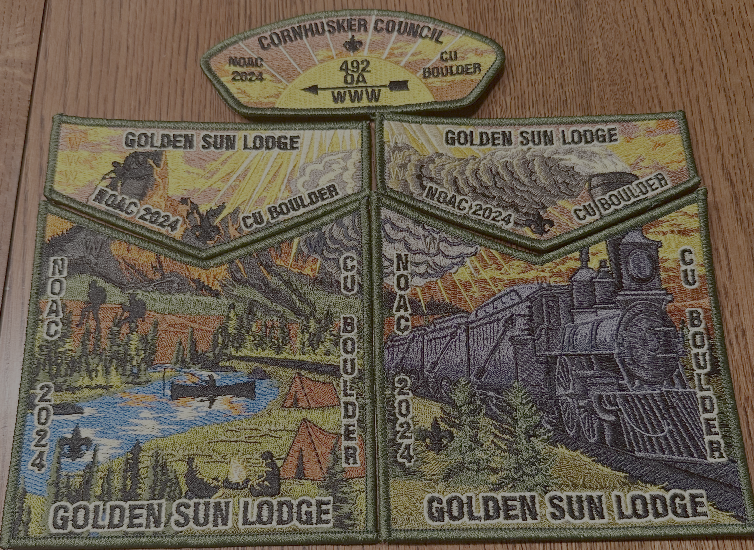 Golden Sun Lodge Order of the Arrow National Order of the Arrow Conference Fundraising Patch Set